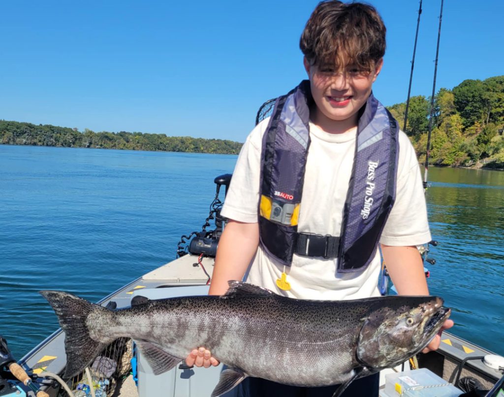 Ethan Chin with salmon