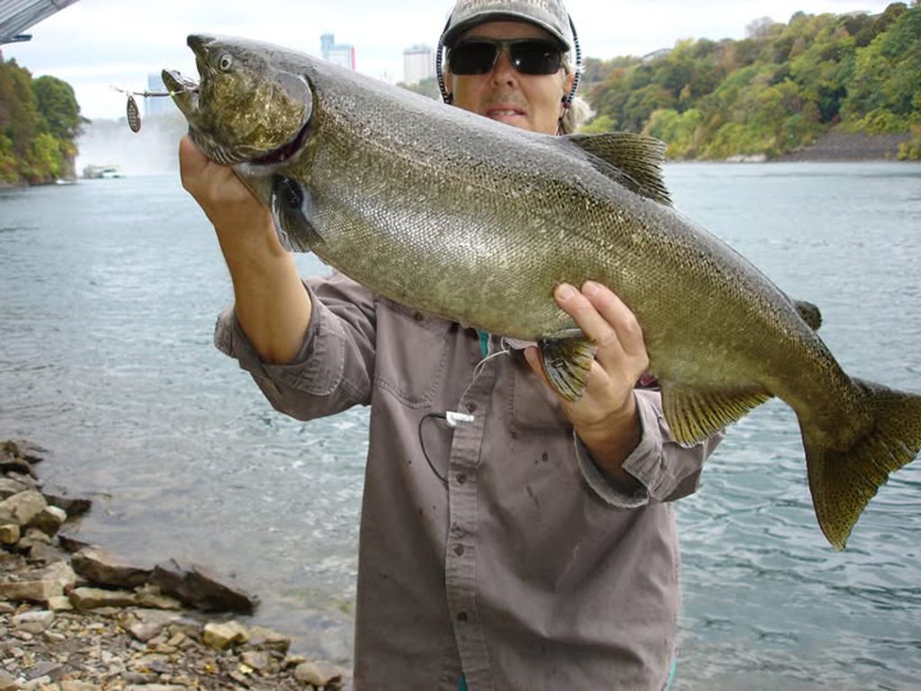 Mike Rzucidlo with salmon