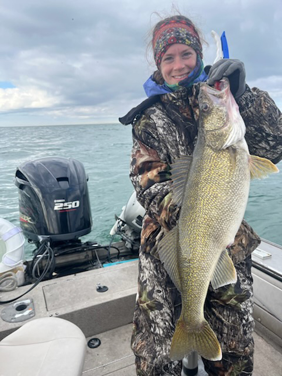 Sarah Young with walleye