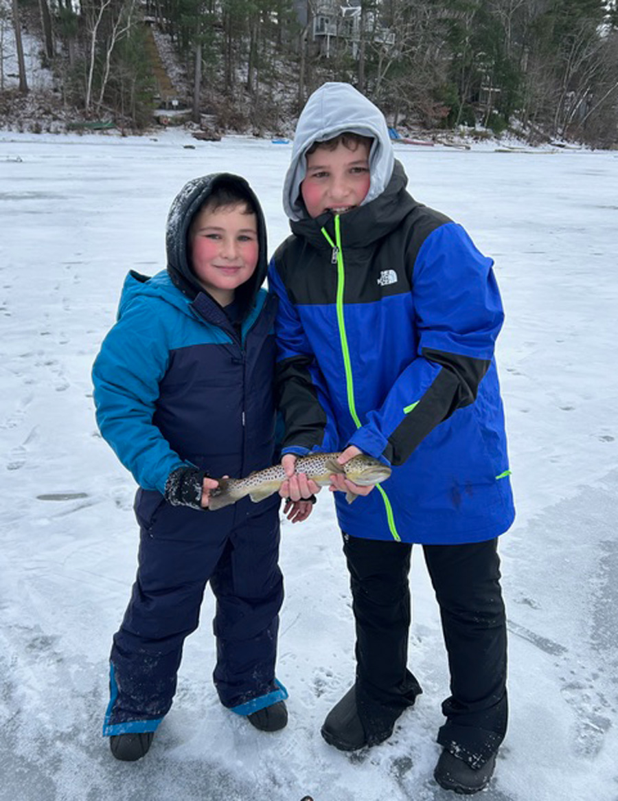 Nikko and Rocco Paone with brown trout