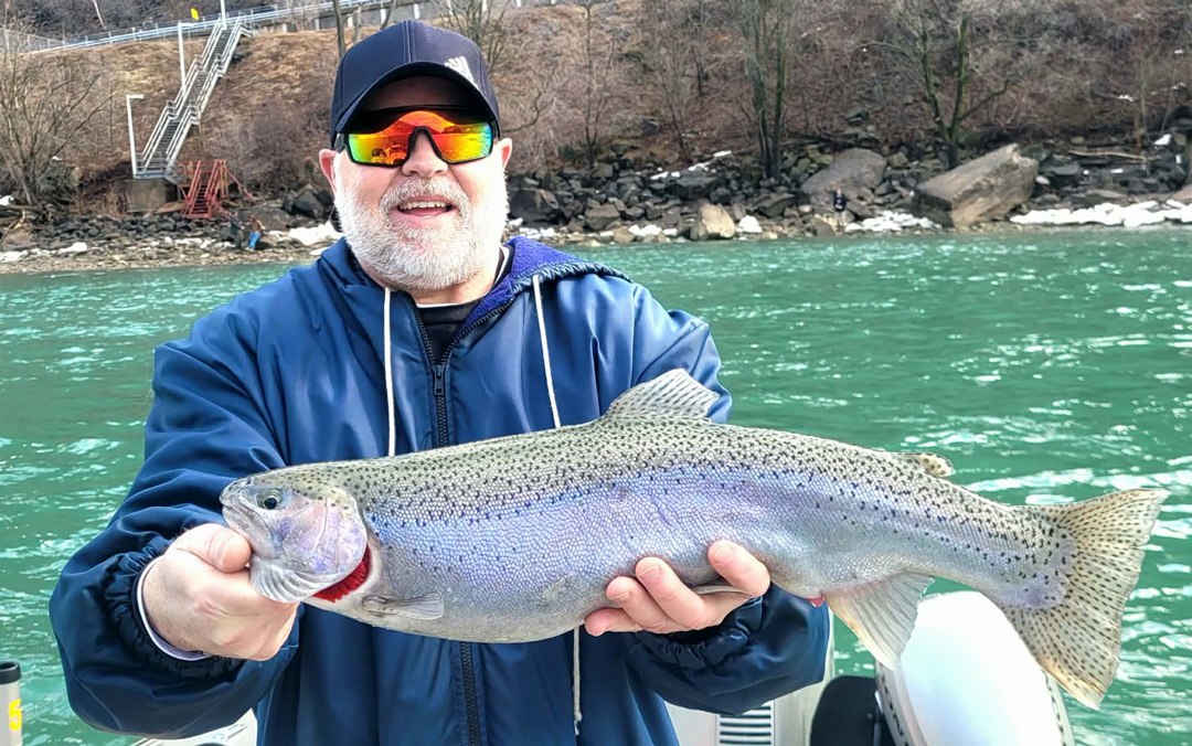 Justin Monin with steelhead