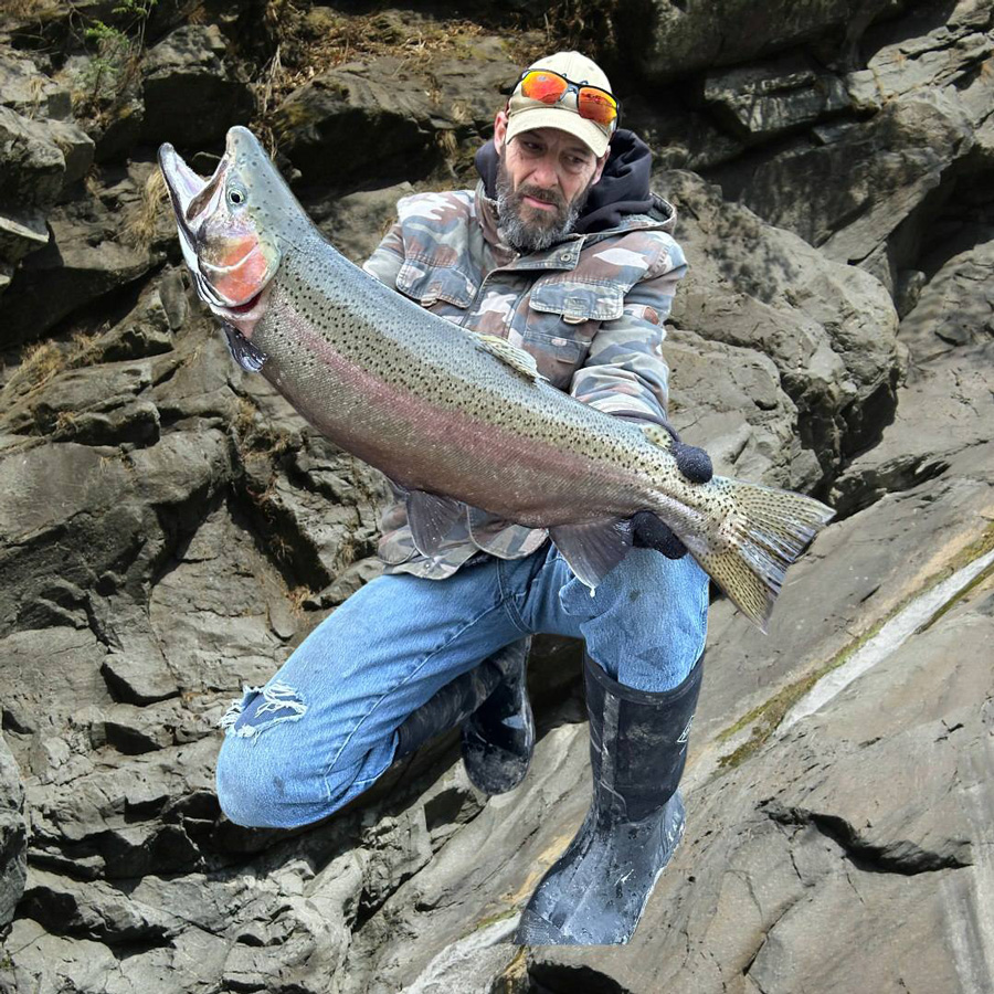 Mike Ziehm with big steelhead