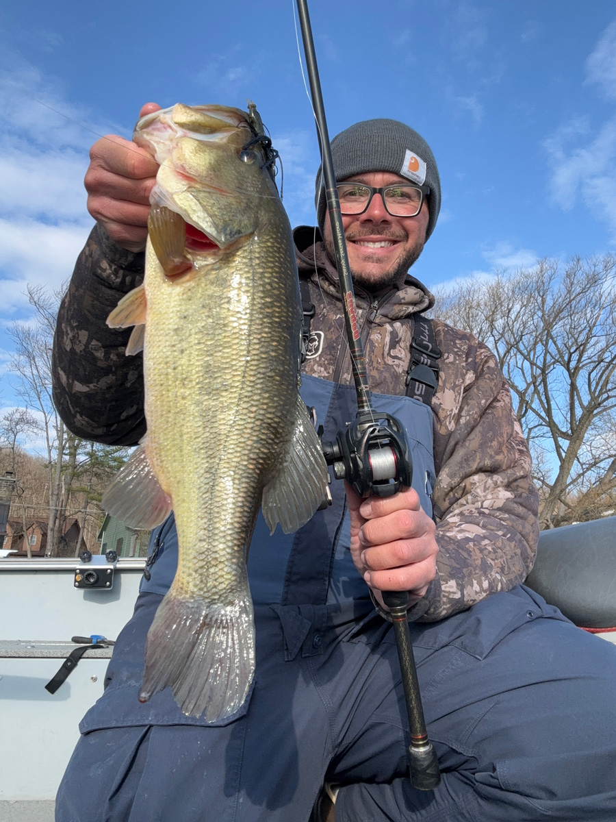 Captain Nick Petrou with a nice largemouth bass