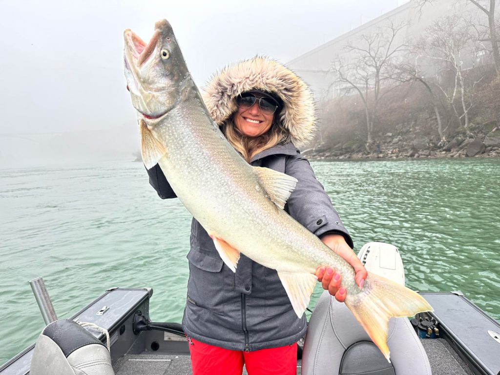 Gabriela Yip with lake trout