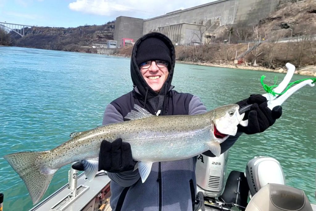 Jacob Imfeld with steelhead