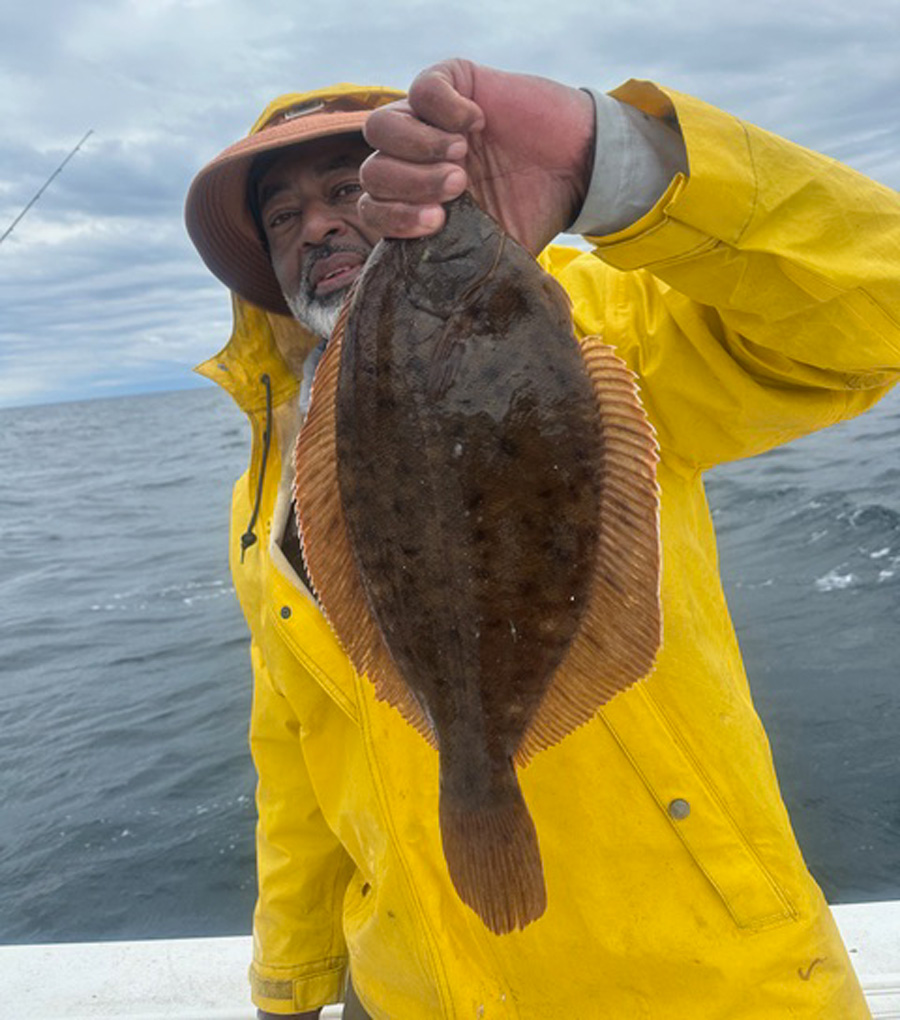 Dalton Clayton with flounder