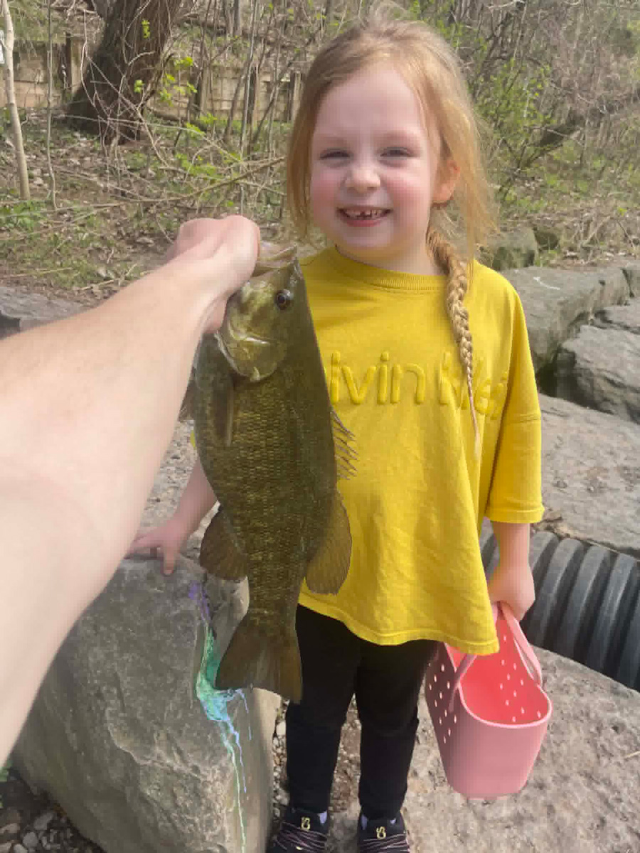 Aria Balk with smallmouth bass