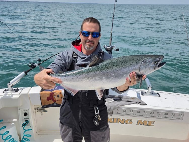 Capt. Dave Scipione with salmon