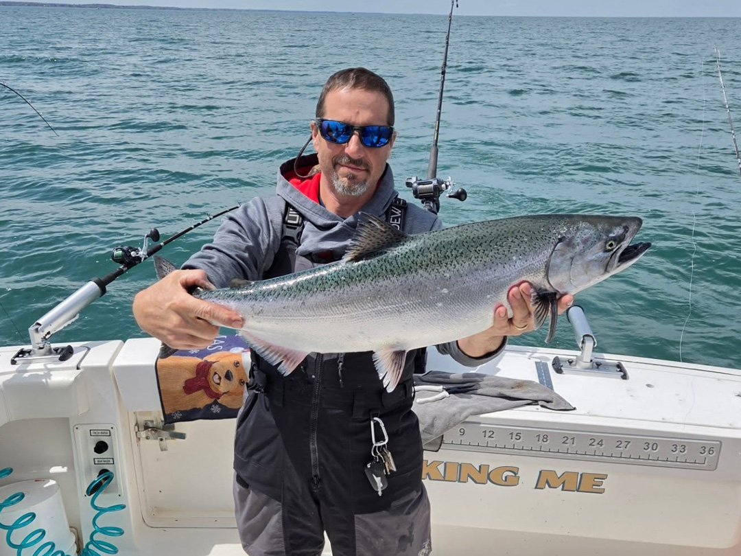 Capt. Dave Scipione with salmon