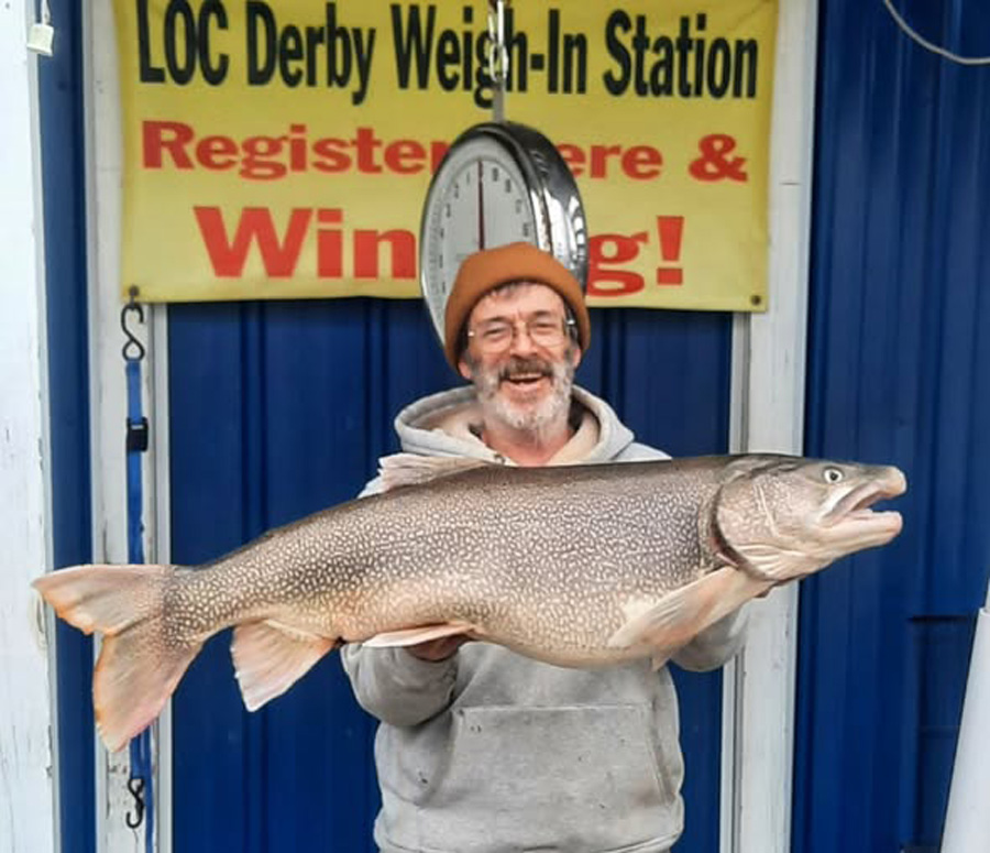 Scott Palmer with big 21-pound lake trout