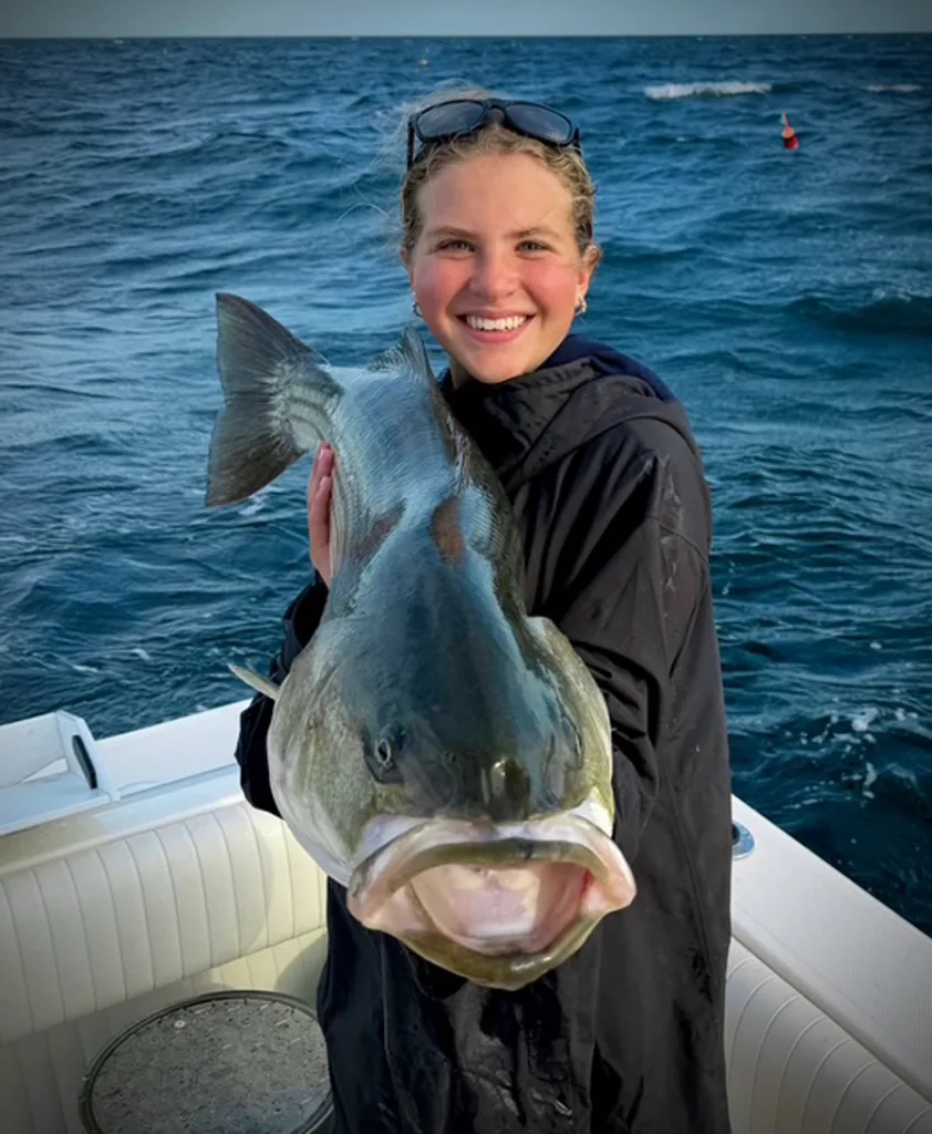 Sofia Ciulla with striped bass