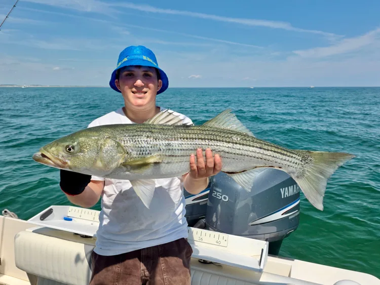 Wyatt Richmon with striped bass
