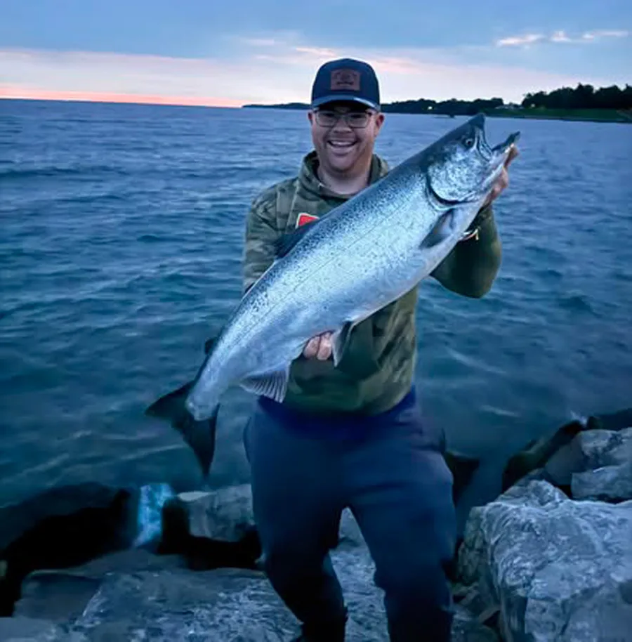 Charles Young with king salmon