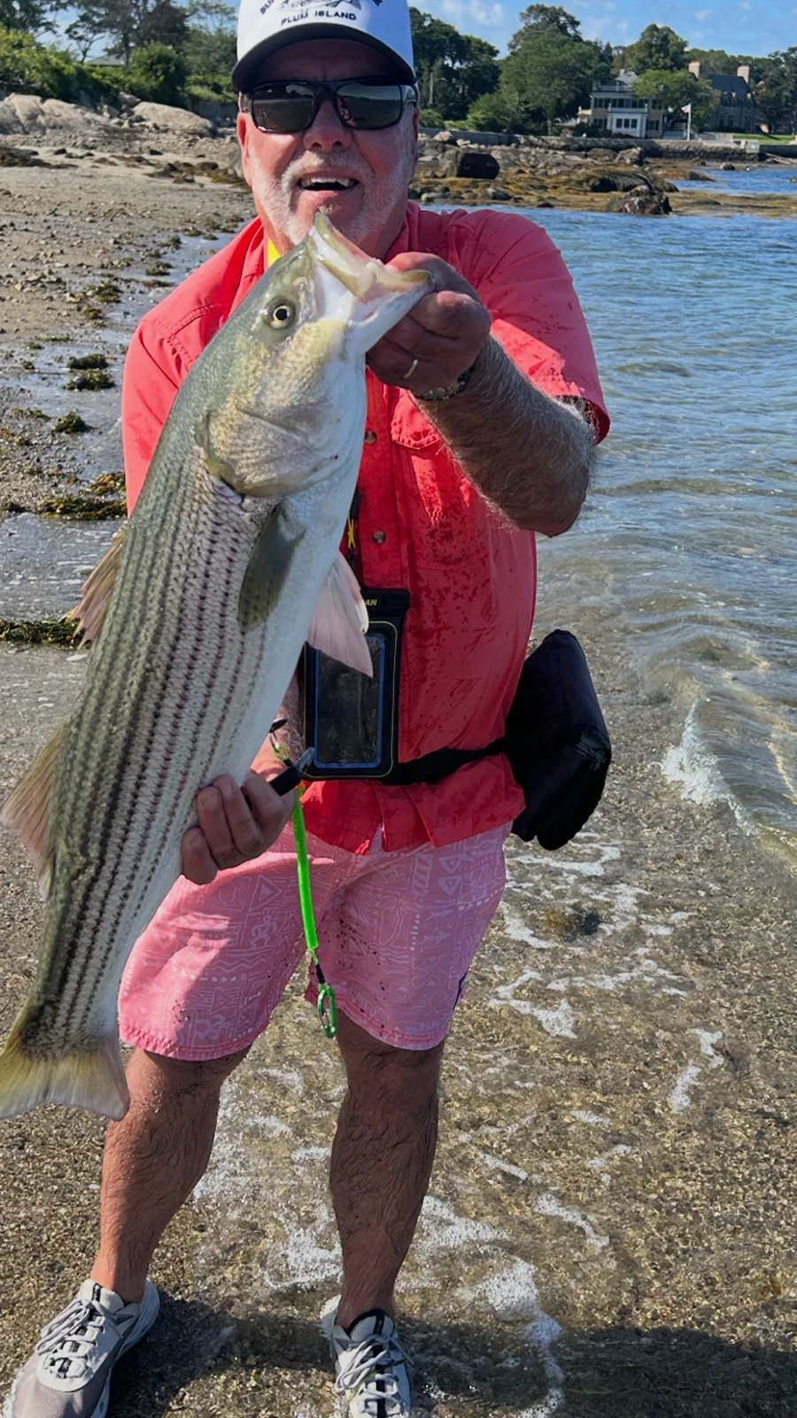 Steve Papows with striped bass