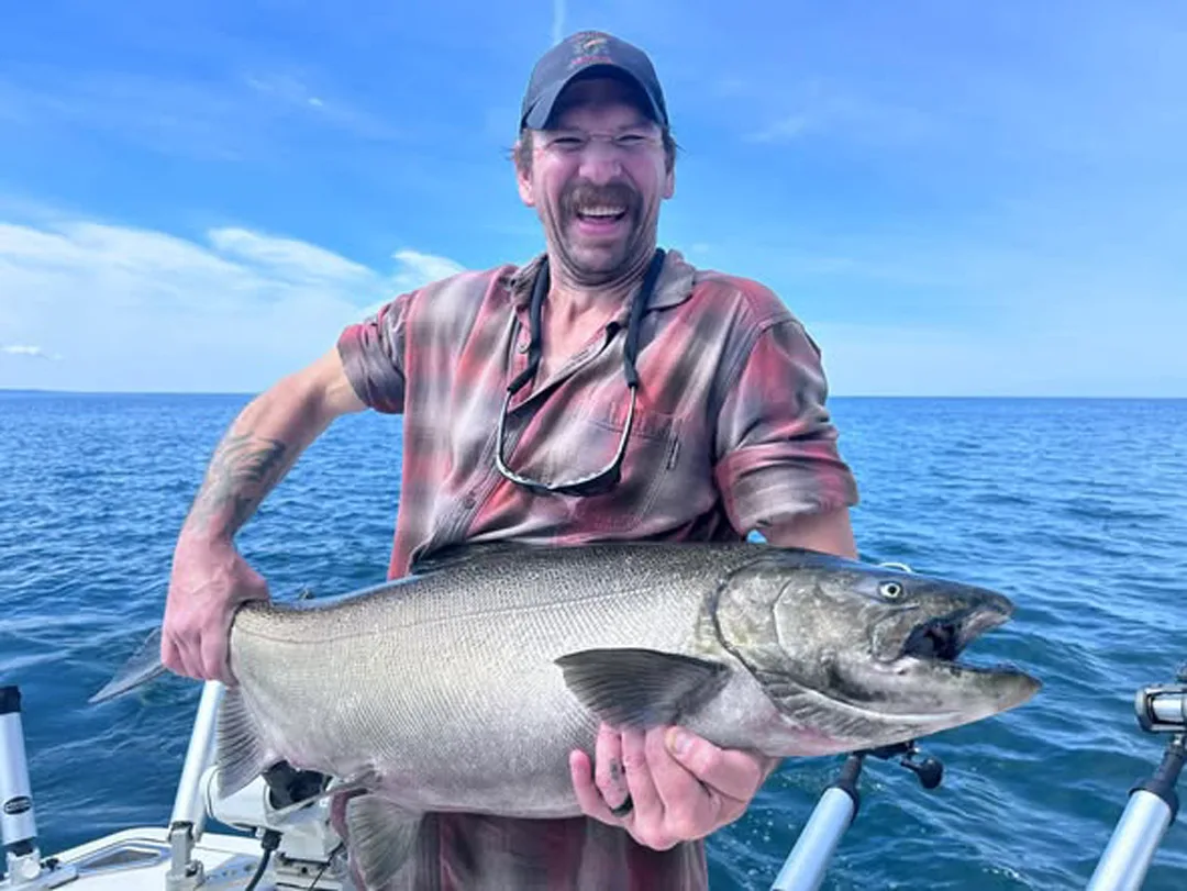 Nathaniel Rey with king salmon