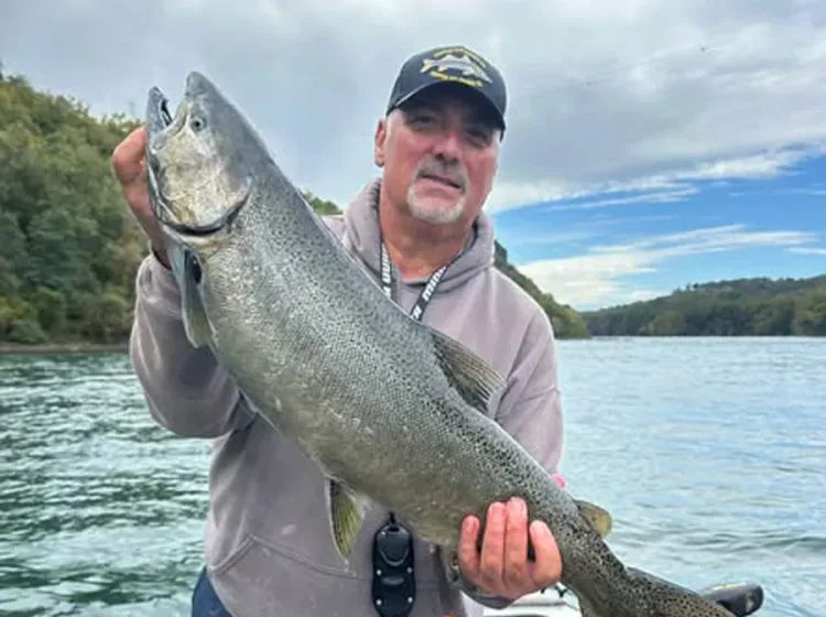 Capt. Jim Rores with salmon