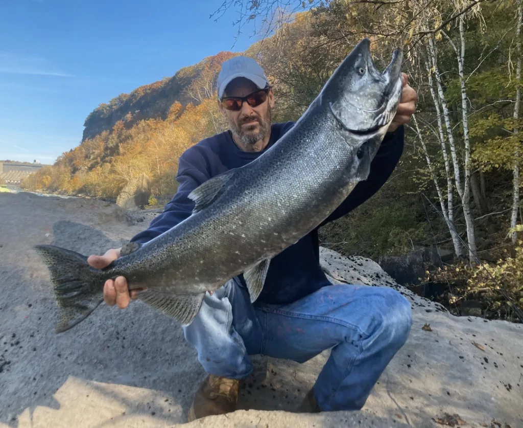 Mike Ziehm with a big salmon