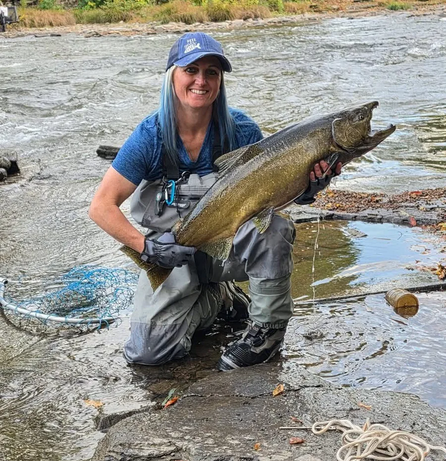 Beck L. with a big salmon